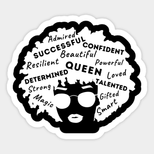 Afro Woman - Black Queen - Affirmations Sticker